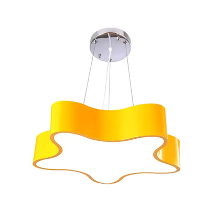 Modern red wavy star pendant child care centre led hanging light