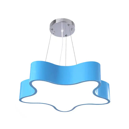 Modern red wavy star pendant child care centre led hanging light