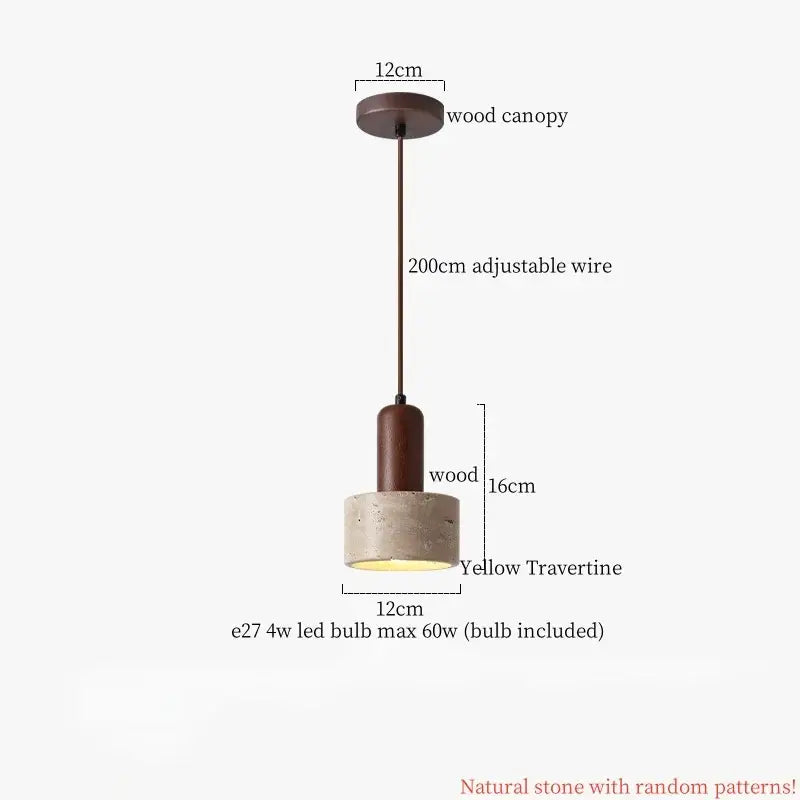 Modern reddish brown and cream cement cylinder led pendant kitchen light