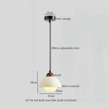Modern reddish brown and cream cement cylinder led pendant kitchen light