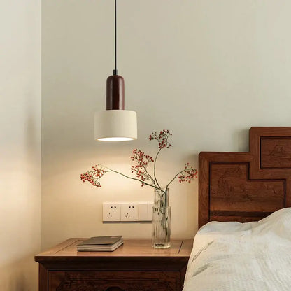 Modern reddish brown and cream cement cylinder led pendant kitchen light