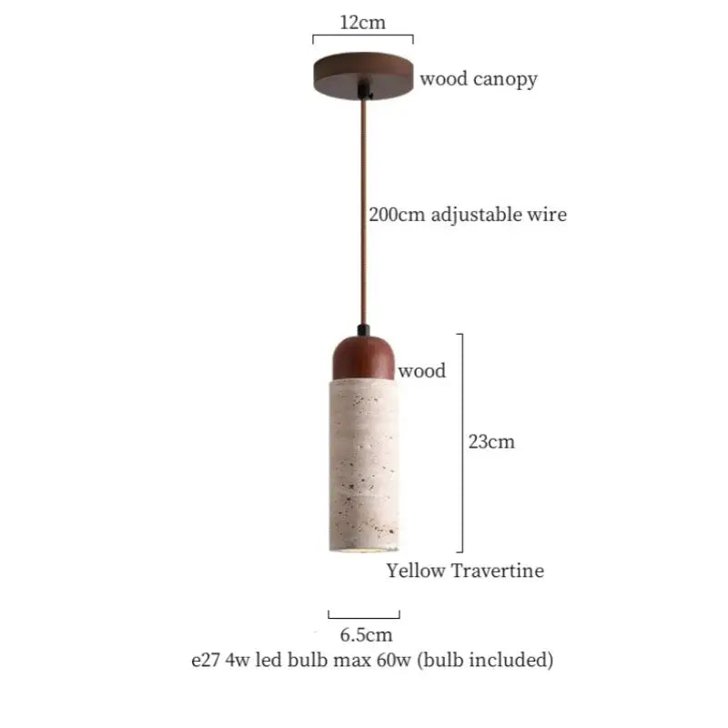 Modern reddish brown and cream cement cylinder led pendant kitchen light