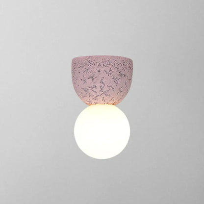 DecorBites™ Modern Resin-Cement Bell Wall Sconce - Single-Bulb Lighting Fixture