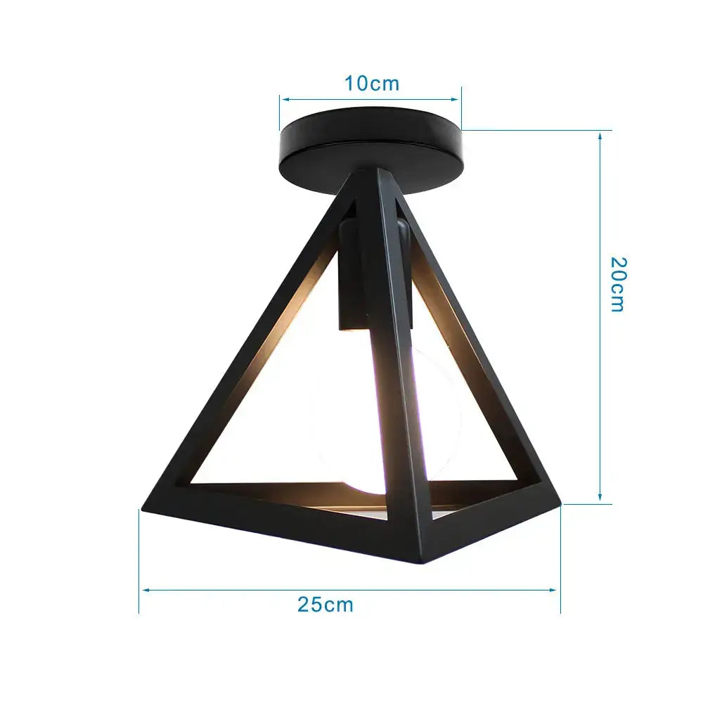 Modern retro black iron cage ceiling light for kitchen lighting