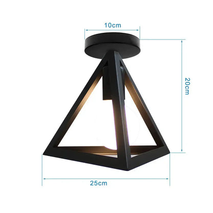 Modern retro black iron cage ceiling light for kitchen lighting