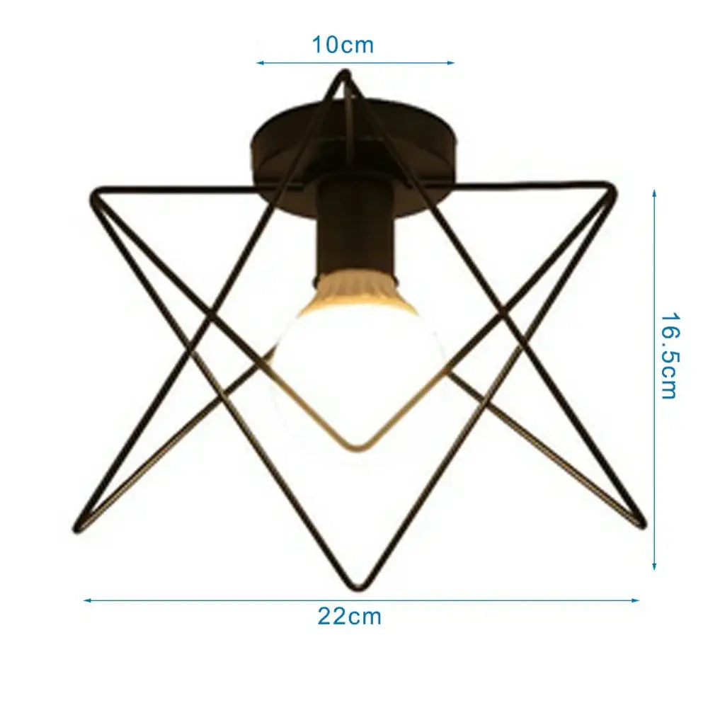 Modern retro black iron cage ceiling light for kitchen lighting
