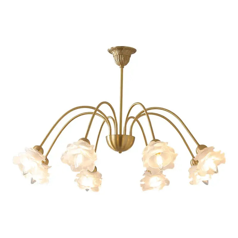 Modern retro gold elegant flower chandelier dining room