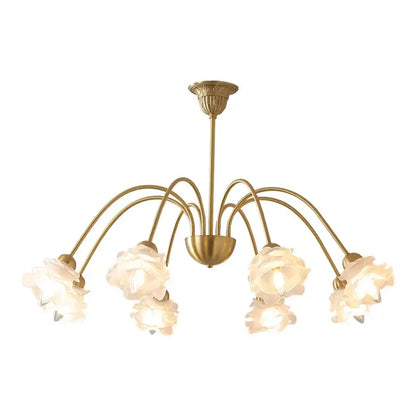 Modern retro gold elegant flower chandelier dining room