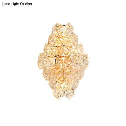 DecorBites™ Modern Rhombus Clear Crystal 4-Light Sconce: Stylish Flush Wall Mounted Lamp