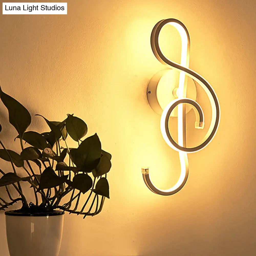 DecorBites™ Modern Rhythm Shaped Bedroom Wall Sconce with Acrylic LED - Black/White, Mount as Lamp - Choose Neutral/Warm/White Light