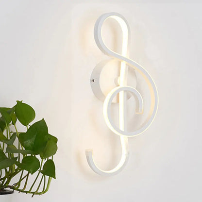 DecorBites™ Modern Rhythm Shaped Bedroom Wall Sconce with Acrylic LED - Black/White, Mount as Lamp - Choose Neutral/Warm/White Light