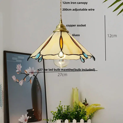 Modern ribbed blue glass led pendant lamp dining room lighting