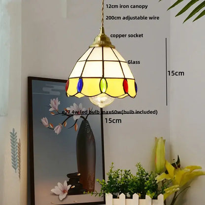 Modern ribbed blue glass led pendant lamp dining room lighting