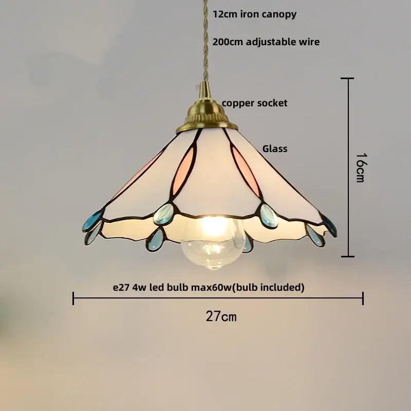 Modern ribbed blue glass led pendant lamp dining room lighting