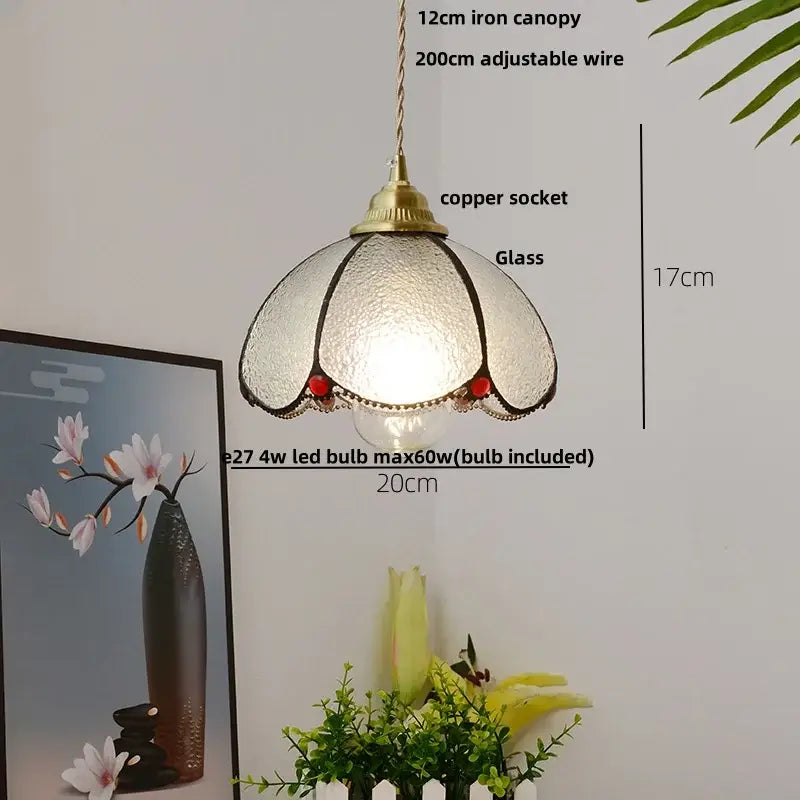 Modern ribbed blue glass led pendant lamp dining room lighting