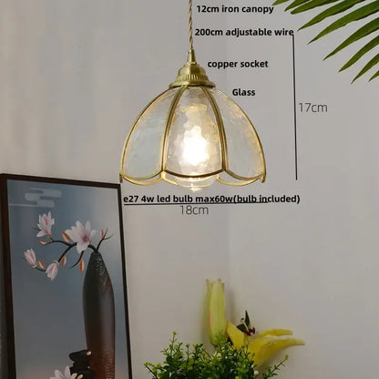 Modern ribbed blue glass led pendant lamp dining room lighting