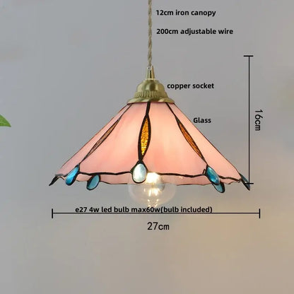 Modern ribbed blue glass led pendant lamp dining room lighting