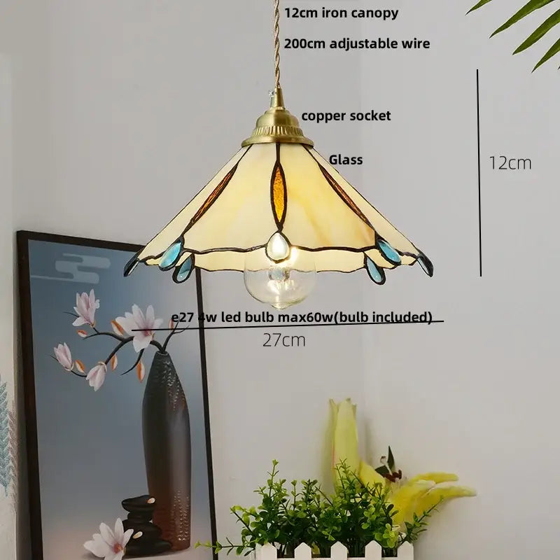 Modern ribbed blue glass led pendant light for kitchens