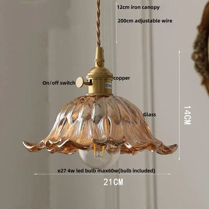 Modern ribbed blue glass pendant light for dining room