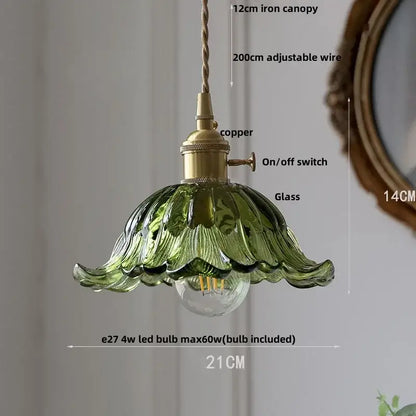 Modern ribbed blue glass pendant light for dining room