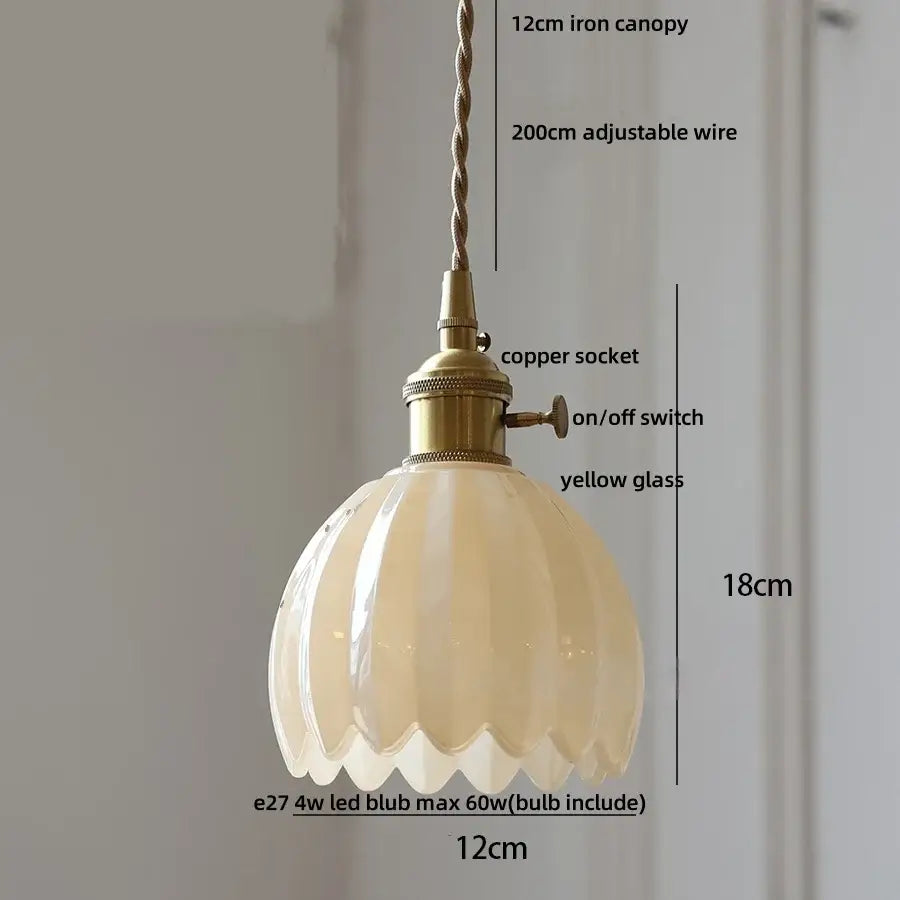 Modern ribbed blue glass pendant light for dining room