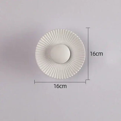 Modern ribbed circular white & gold led wall lamps bedroom lighting