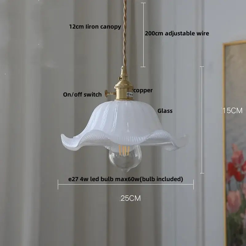 Modern ribbed clear glass led pendant light kitchen brass fixture