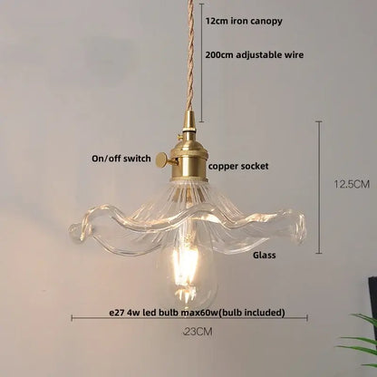 Modern ribbed clear glass pendant light kitchen brass fixture