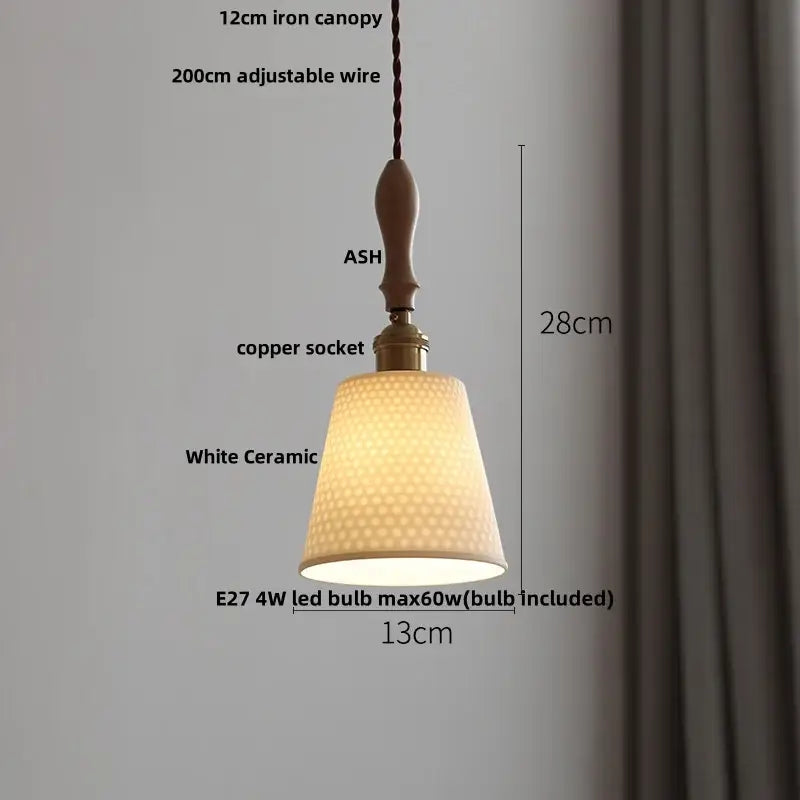 Modern ribbed glass ceramic led pendant lamp dining room brass finish
