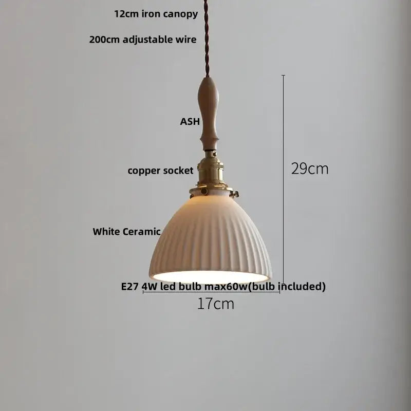 Modern ribbed glass ceramic led pendant lamp dining room brass finish