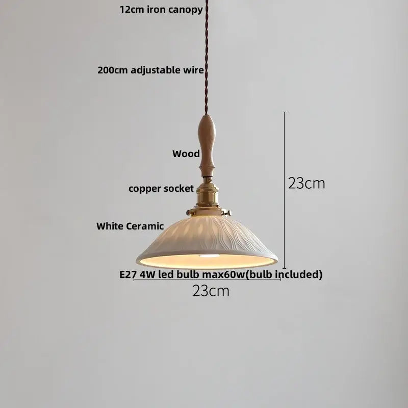 Modern ribbed glass ceramic led pendant lamp dining room brass finish