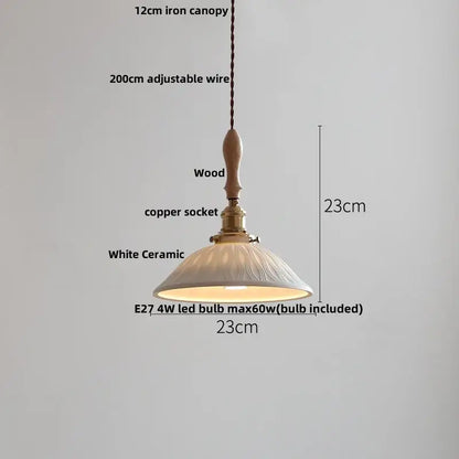 Modern ribbed glass ceramic led pendant lamp dining room brass finish