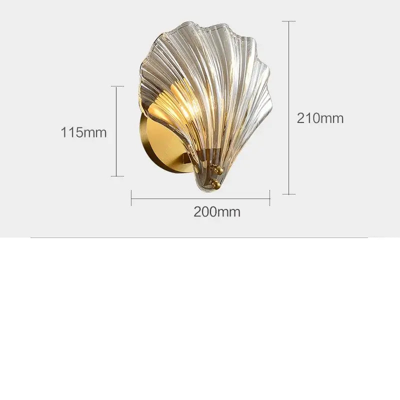 Modern ribbed glass copper led wall lamp for bedroom decor