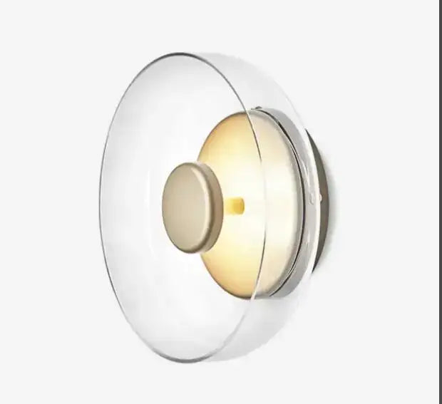 Modern ribbed glass copper led wall lamp for bedroom decor