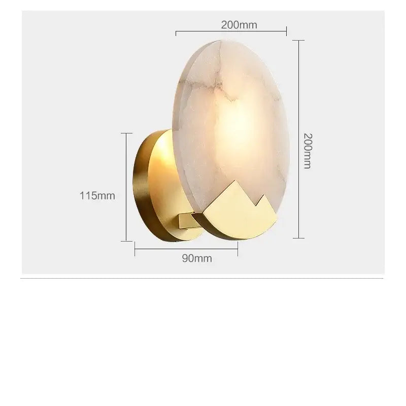 Modern ribbed glass copper led wall lamp for bedroom decor