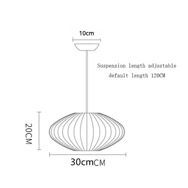 Modern ribbed white elegant silk designer pendant lamp living room