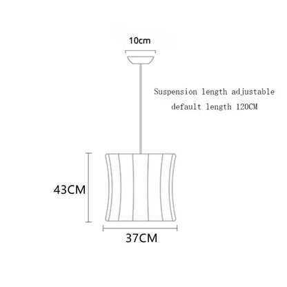 Modern ribbed white elegant silk designer pendant lamp living room