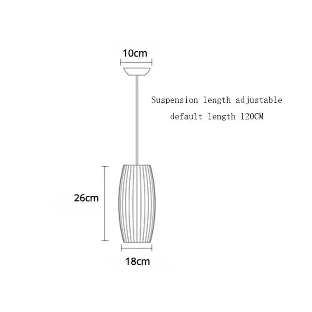 Modern ribbed white elegant silk designer pendant lamp living room