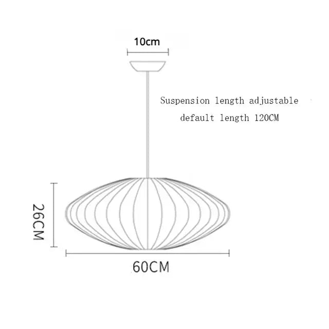 Modern ribbed white elegant silk designer pendant lamp living room