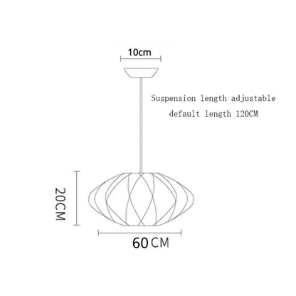 Modern ribbed white elegant silk designer pendant lamp living room