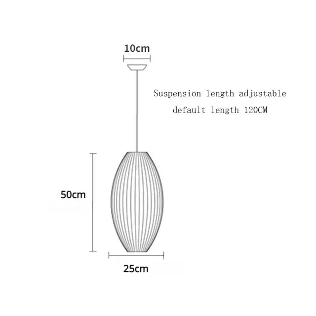 Modern ribbed white elegant silk designer pendant lamp living room