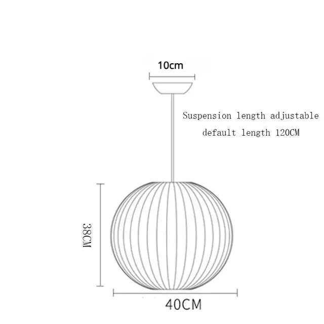 Modern ribbed white elegant silk designer pendant lamp living room