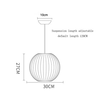 Modern ribbed white elegant silk designer pendant lamp living room