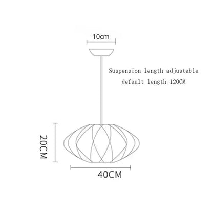 Modern ribbed white elegant silk designer pendant lamp living room