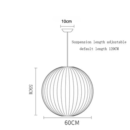 Modern ribbed white elegant silk designer pendant lamp living room