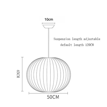 Modern ribbed white elegant silk designer pendant lamp living room