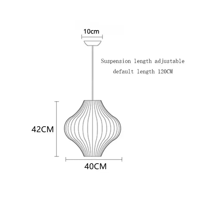 Modern ribbed white elegant silk designer pendant lamp living room