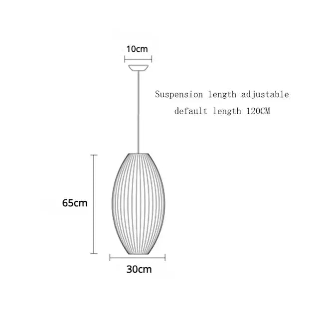 Modern ribbed white elegant silk designer pendant lamp living room