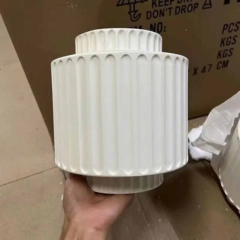 Modern ridged cream white resin wall lamp bedroom light