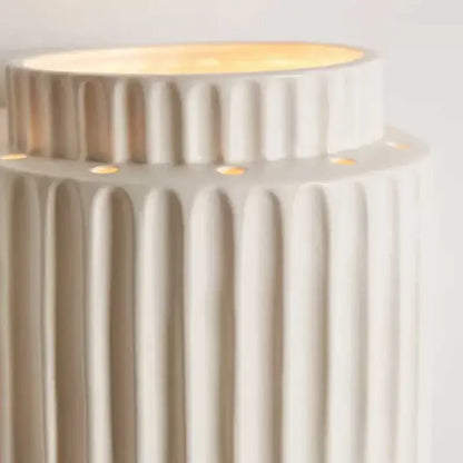 Modern ridged cream white resin wall lamp bedroom light